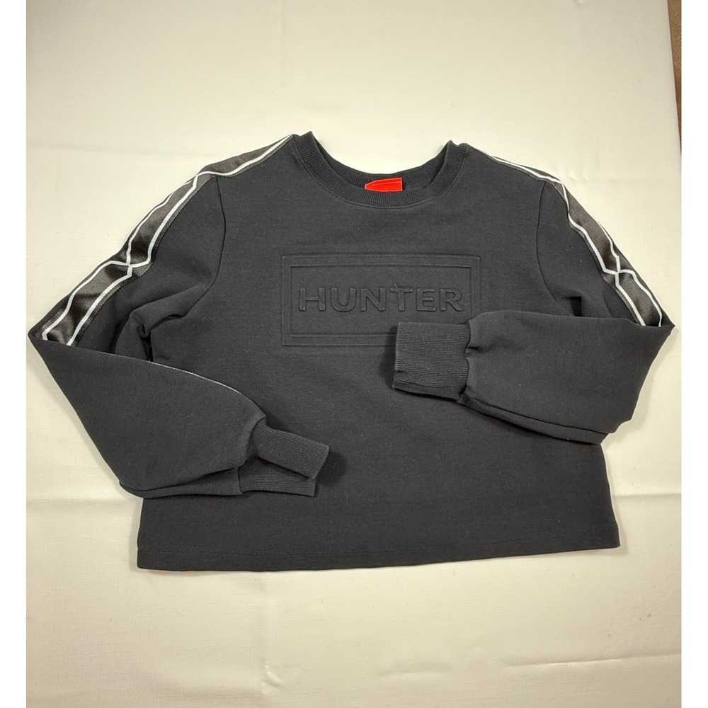 EUC Hunter Women's Black sweat shirt With logo‎ Size S cropped